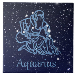 Aquarius Constellation and Zodiac Sign with Stars Tegeltje