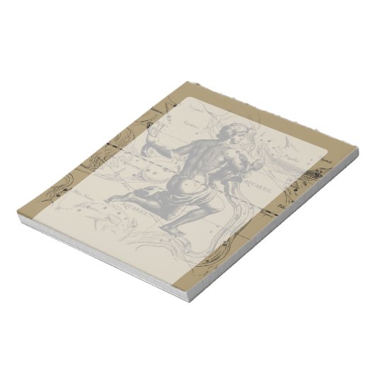  Aquarius Constellation door Hevelius 1690 Notitieblok (Linkerzijde)