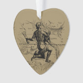 Aquarius Constellation Hevelius 1690 Engraving Ornament (voorkant)