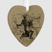 Aquarius Constellation Hevelius 1690 Engraving Ornament (voorkant)