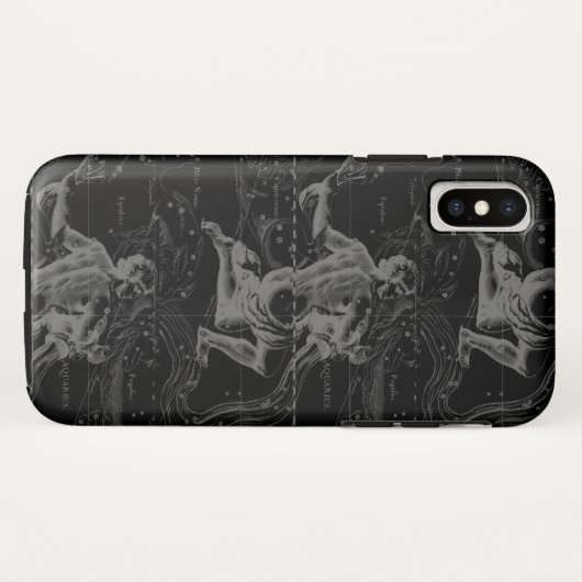 Aquarius Constellation Hevelius 1690 on Black Case-Mate iPhone Case (Achterkant (horizontaal))