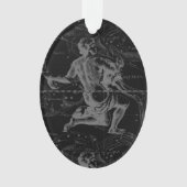 Aquarius Constellation Hevelius 1690 on Black Ornament (voorkant)