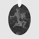 Aquarius Constellation Hevelius 1690 on Black Ornament (achterkant)