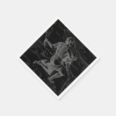 Aquarius Constellation Hevelius 1690 on Black Servetten (Hoek)