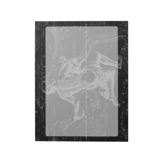 Aquarius Constellation Hevelius circa 1690 Notitieblok (Linkerzijde)