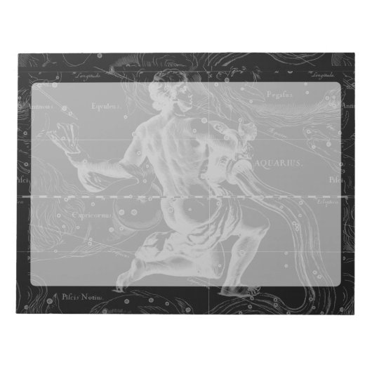 Aquarius Constellation Hevelius circa 1690 Notitieblok (Voorkant)