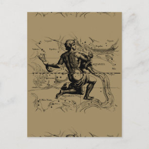 Aquarius Constellation Map door Hevelius Briefkaart