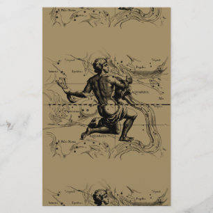 Aquarius Constellation Map door Hevelius Briefpapier