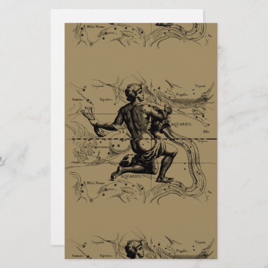 Aquarius Constellation Map door Hevelius Briefpapier (Voorkant / Achterkant)
