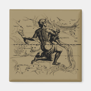 Aquarius Constellation Map door Hevelius Magneet