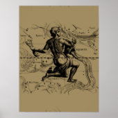 Aquarius Constellation Map door Hevelius Poster (Voorkant)