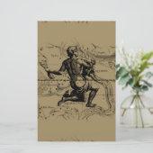 Aquarius Constellation Map Hevelius 1690 op Taupe Briefpapier (Staand voorkant)