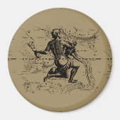 Aquarius Constellation Map Hevelius 1690 op Taupe Magneet (Voorkant)