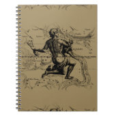 Aquarius Constellation Map Hevelius 1690 op Taupe Notitieboek (Voorkant)