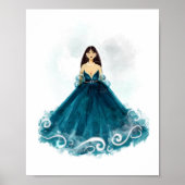 Aquarius Constellation Poster, Minimalist Zodiac  Poster (Voorkant)