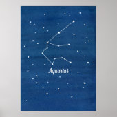 Aquarius Constellation Stars Sky Poster (Voorkant)