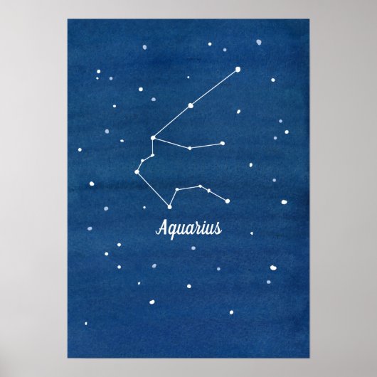 Aquarius Constellation Stars Sky Poster (Voorkant)
