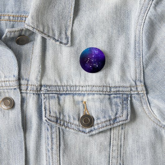 Aquarius Constellation Zodiac Ronde Button 3,2 Cm (In situ)
