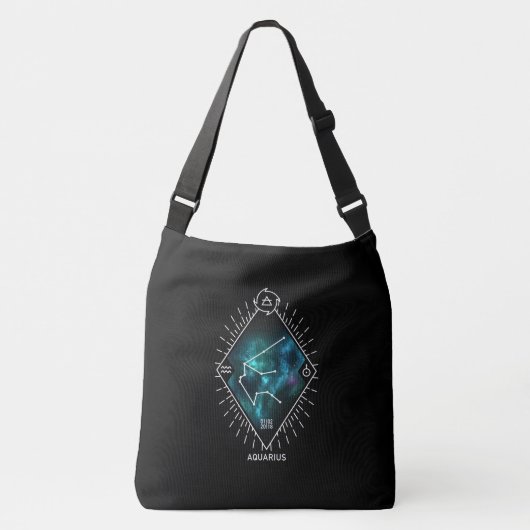 Aquarius Constellation & Zodiac Symbol Crossbody Tas (Voorkant)