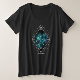 Aquarius Constellation & Zodiac Symbol Grote Maat T-shirt