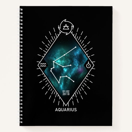 Aquarius Constellation & Zodiac Symbol Notitieboek (Voorkant)