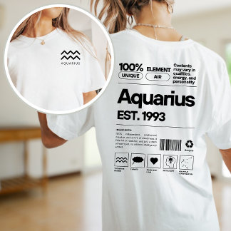 Aquarius Custom Zodiac Astrologie Verjaardag Febru T-shirt