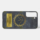 Aquarius Dark Zodiac Astrologie: Zwart en Goud Samsung Galaxy Hoesje (Achterkant horizontaal)