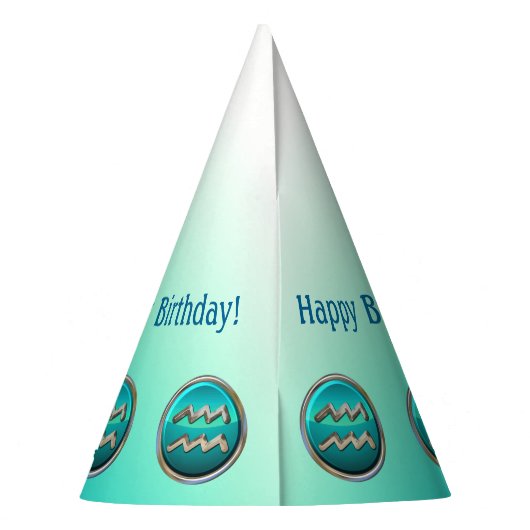 Aquarius - de dierentuin van de waterdrager feesthoedjes (Achterkant)