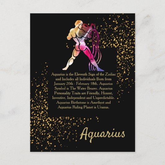 Aquarius de waterdrager briefkaart (Voorkant)
