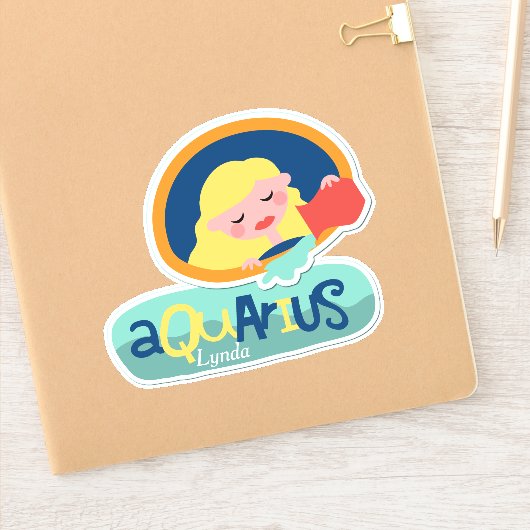 Aquarius de waterdrager dierentuin sticker (Notitieboek)