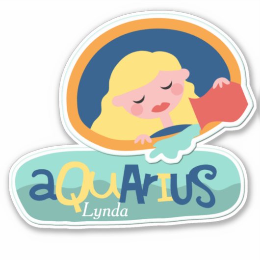 Aquarius de waterdrager dierentuin sticker (Voorkant)
