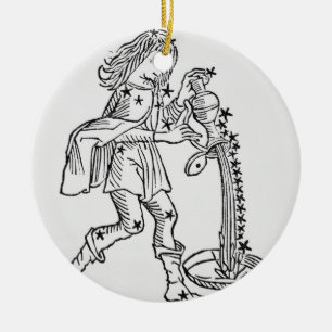 Aquarius (de waterdrager) een voorbeeld uit keramisch ornament
