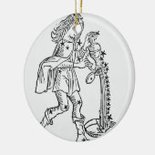 Aquarius (de waterdrager) een voorbeeld uit keramisch ornament (Links)