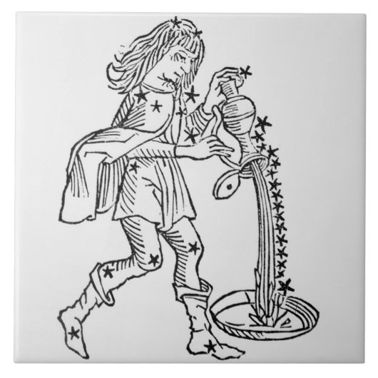 Aquarius (de waterdrager) een voorbeeld uit tegeltje (Voorkant)