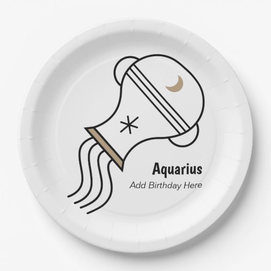 Aquarius de waterdrager gepersonaliseerde partij g papieren bordje (Voorkant)