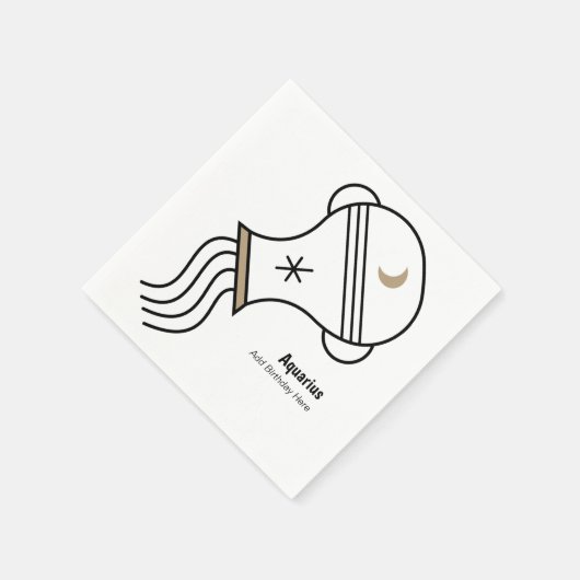 Aquarius de waterdrager gepersonaliseerde partij g servet (Hoek)