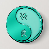 Aquarius de waterdrager ronde button 7,6 cm (Voorkant)
