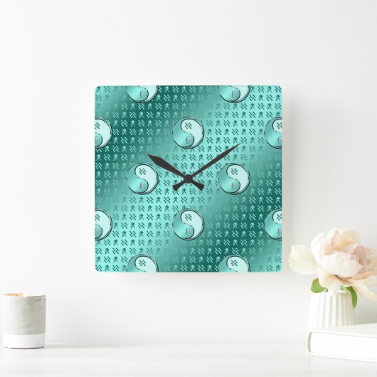 Aquarius de waterdrager vierkante klok (Huis)