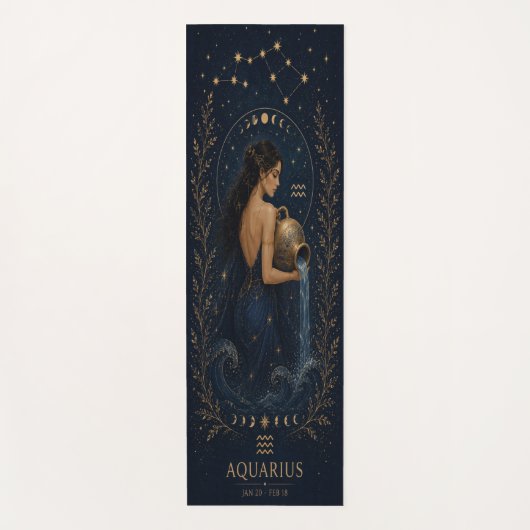 Aquarius Dierenriem Hemel Yoga Mat (Voorkant)