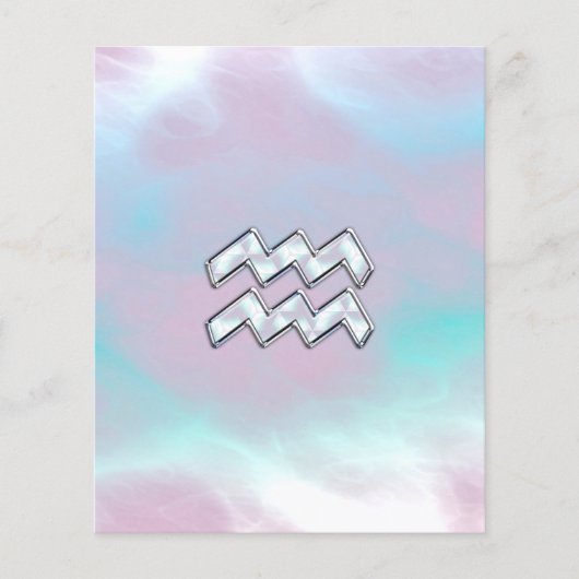 Aquarius Dierenriem Symbool op Moeder van Parel Na Flyer (Voorkant)