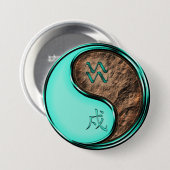 Aquarius & Earth Dog Ronde Button 7,6 Cm (Voorkant /achterkant)