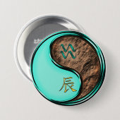 Aquarius & Earth Dragon Ronde Button 7,6 Cm (Voorkant /achterkant)
