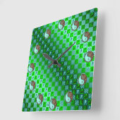 Aquarius & Earth Goat Vierkante Klok (Hoek)