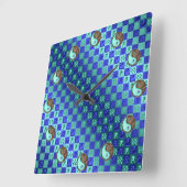 Aquarius & Earth Ox Vierkante Klok (Hoek)