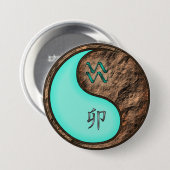 Aquarius & Earth Rabbit Ronde Button 7,6 Cm (Voorkant /achterkant)