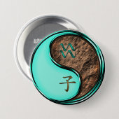 Aquarius & Earth Rat Ronde Button 7,6 Cm (Voorkant /achterkant)