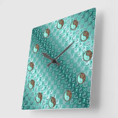 Aquarius & Earth Snake Vierkante Klok (Hoek)