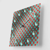 Aquarius & Earth Tiger Vierkante Klok (Hoek)