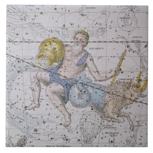 Aquarius en Capricorn uit 'A Celestial Atlas', Tegeltje (Voorkant)