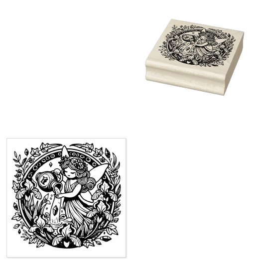 Aquarius Fairy Rubberstempel (Gestempeld)